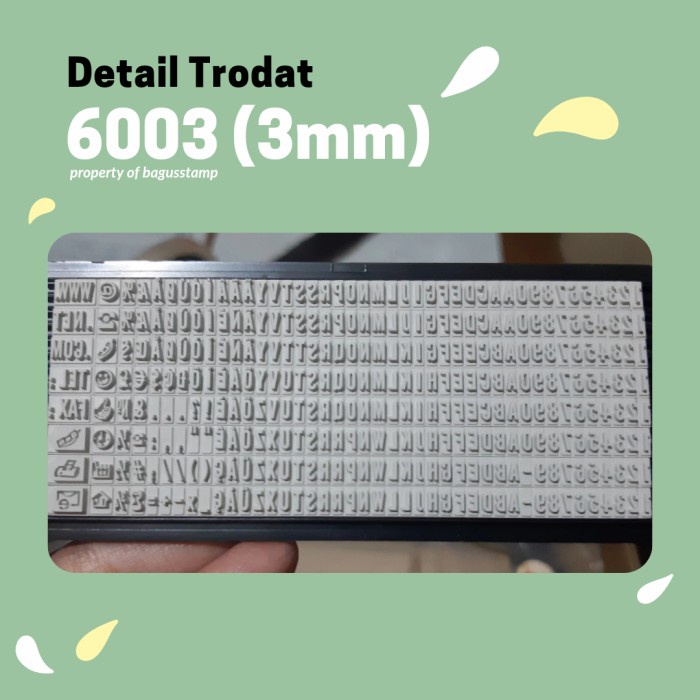 

Trodat Extra Rubber 3mm 3 mm Typo 6003 ( Spare Part 4911 4912 4913 )