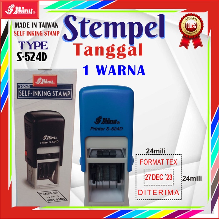 

STEMPEL SHINY CAP S-524D TANGGAL S-300 S-400 (BIRU - HITAM) TINTA