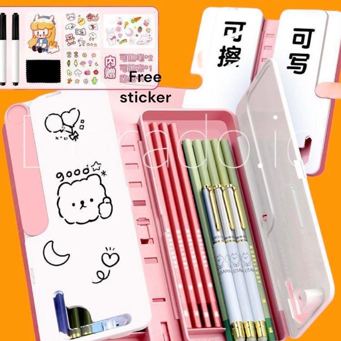 

Papan Kotak Sil Lipat / Tempat Sil Multifungsi Dengan Papan Tulis Dan Tatakan Buku / Smart Cil Case