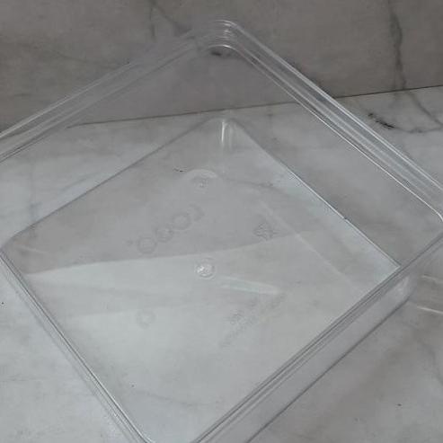 Toples Plastik Ka Persegi Kotak Dessert Box Kue Kering Coklat Permen Kacang Imlek Natal Lebaran 500 