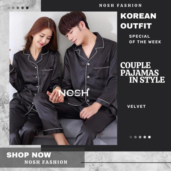 NOSH COUPLE PP JUMBO Piyama Satin - COUPLE PP - Piyama Satin BIG SIZE