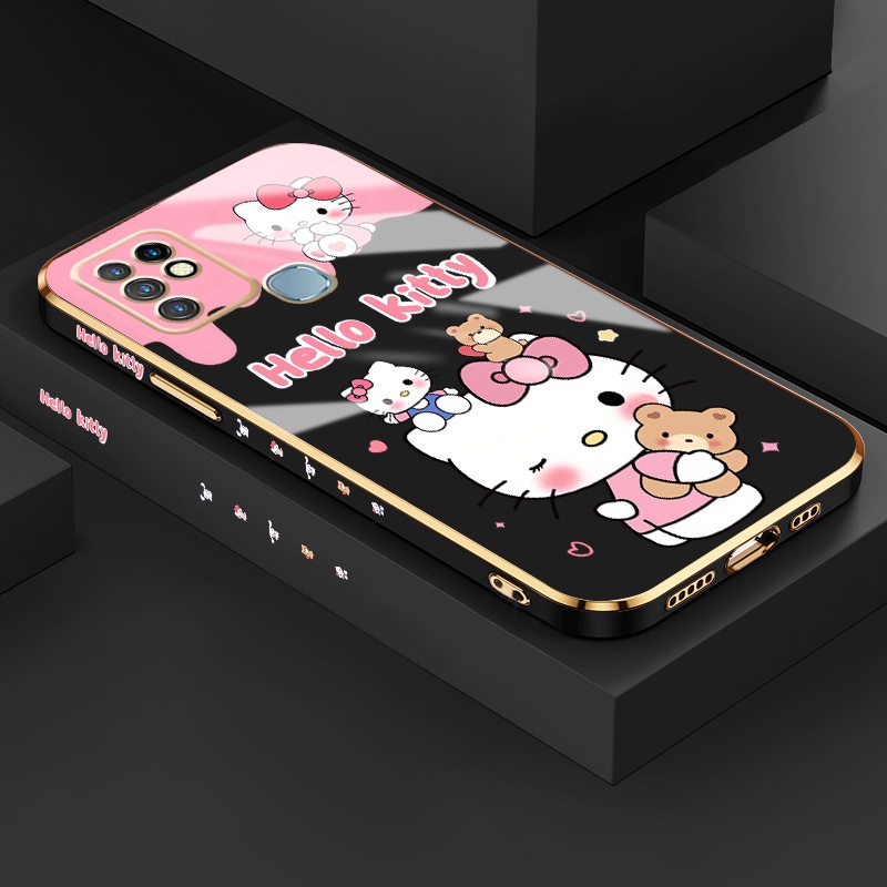 Casing Hp Infinix Hot 10 Play Hot 11 Play Hot 10s Nfc Hot 10T Hot 11s NFC Case lucu Pola pelapis mew