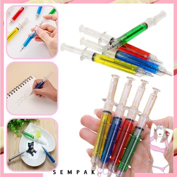 

SS Pulpen Jarum Suntik Lucu Korean Syringe Ballpoint Pen Souvenir Aesthetic Fancy Pena Alat Tulis Anak Sekolah Murah
