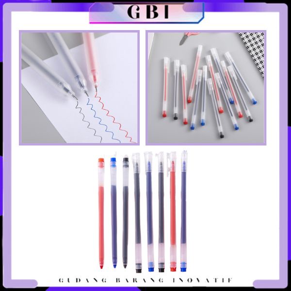 

GBI Pulpel Gel 0.5mm Bolpoin Pena Pulpen Tinta Gel Cair Pena Transparant Pen Gel