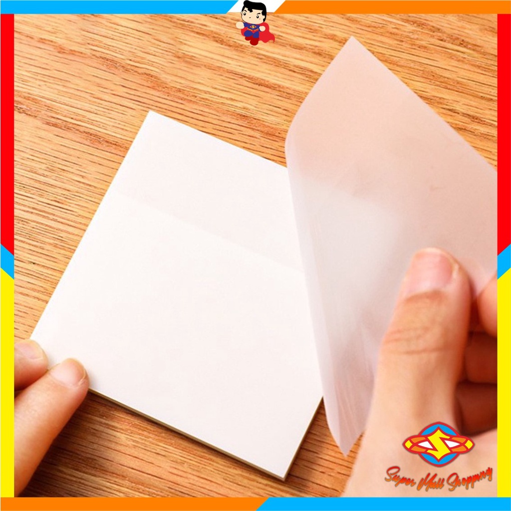 

SMS Set Kertas Notes Transparan 50 Lembar Label Stickers PET Tahan air dan halus Kertas Memo Kertas Tempel Anti Air Untuk Sekolah
