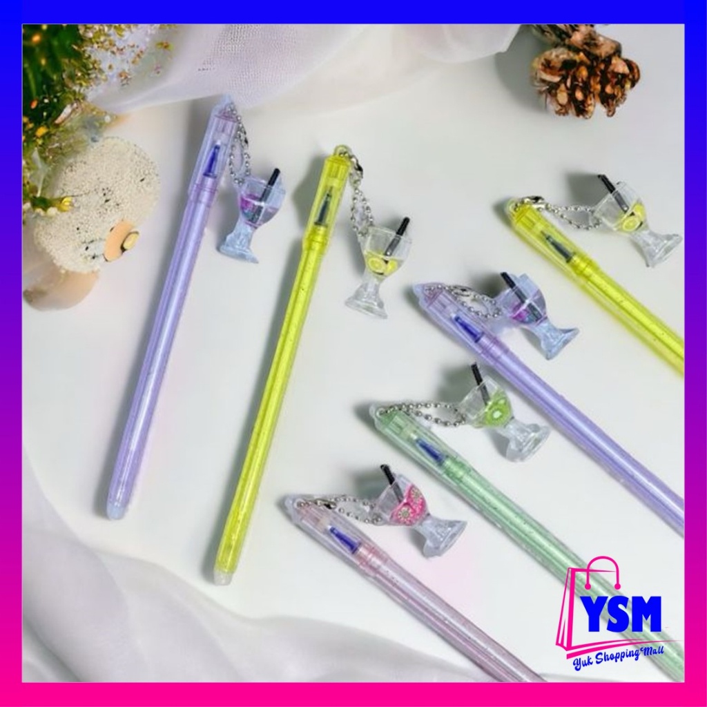 

YSM Pulpen Lucu Aesthetic Pulpen Gelas Juice Fancy Pen Gantungan Minuman Cocktail Bolpoint Karakter Minuman Cangkir Pena Gel Bolpen Unik Alat Tulis Kantor Gel Karakter