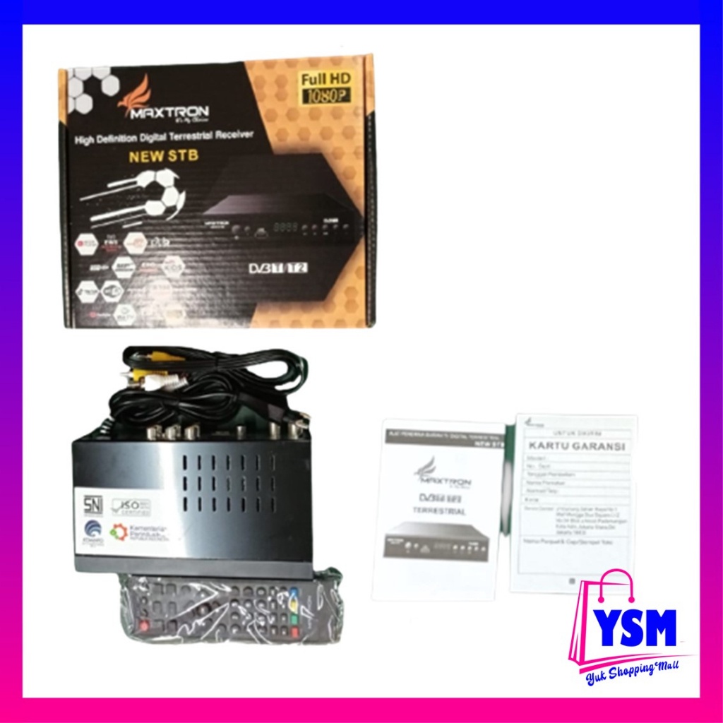YSM Set Top Box STB DVB T2 Maxtron Receiver TV Tabung Analog Ke TV Digital Full HD 1080P Mini Versio