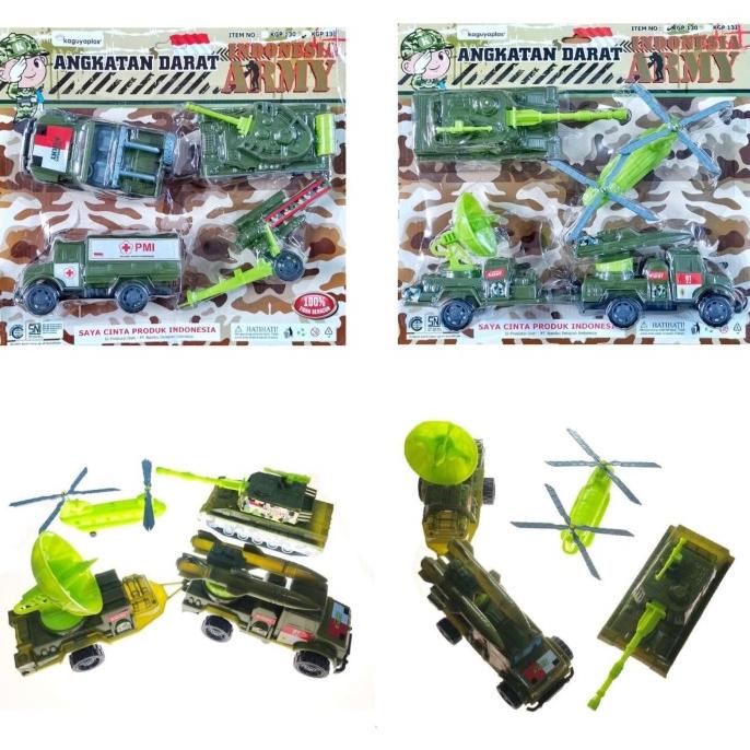 TERLARIS MAINAN MOBIL MOBILAN TENTARA TNI 2 SET ISI 8 PCS - KGP130/131