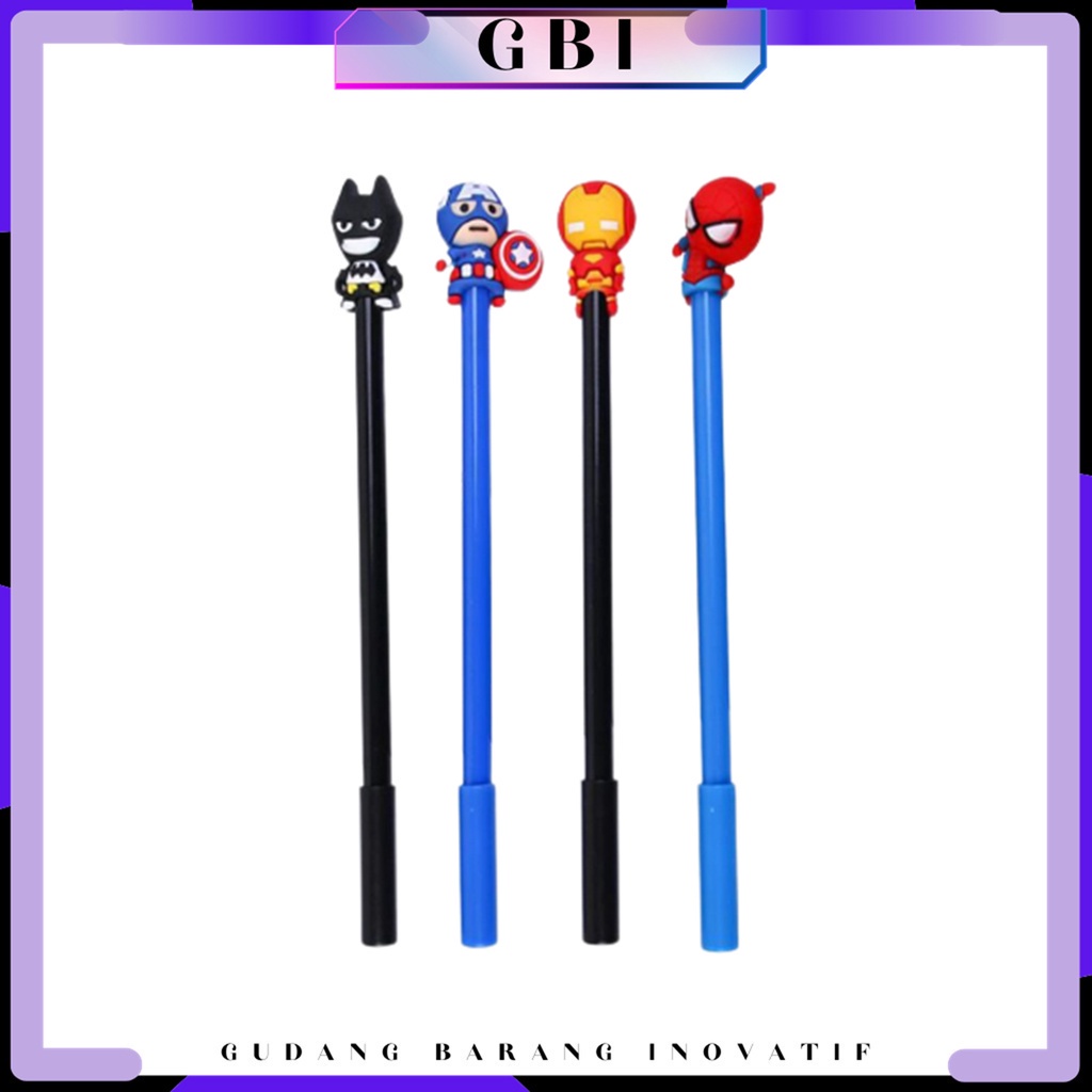 

GBI Pena Karakter SuperHero Gel Pulpen Karakter Pen Tinta Gel Lucu Alat Tulis Karakter Superhero 3D Murah