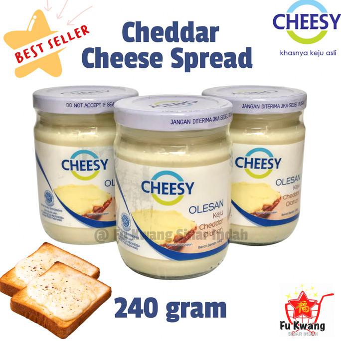 

best produk] Cheesy Spread Selai Olesan Roti Keju Cheddar Olahan 240 gram