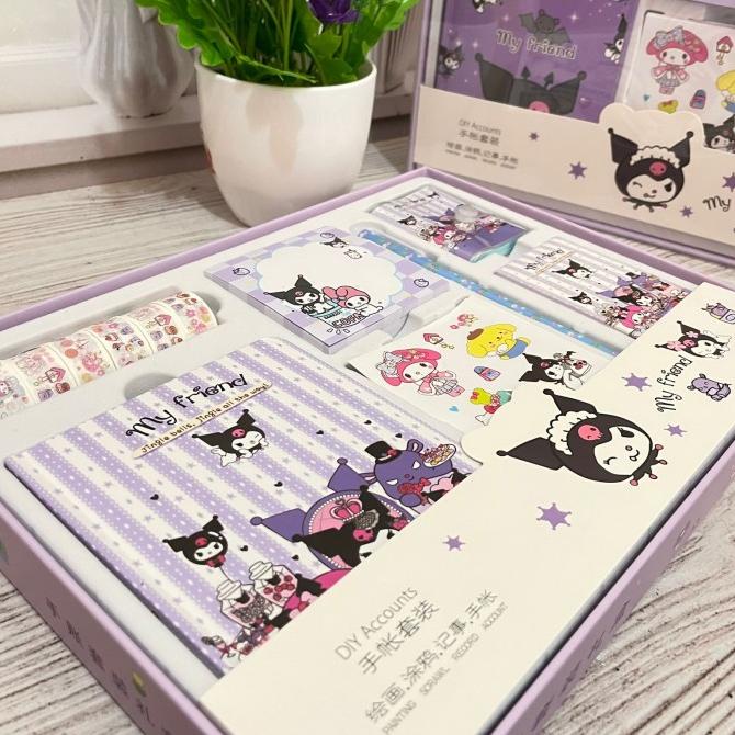 

Paket Jurnal 7 In 1 Kuromi Sanrio Favorit Lengkap Super Cute Termurah