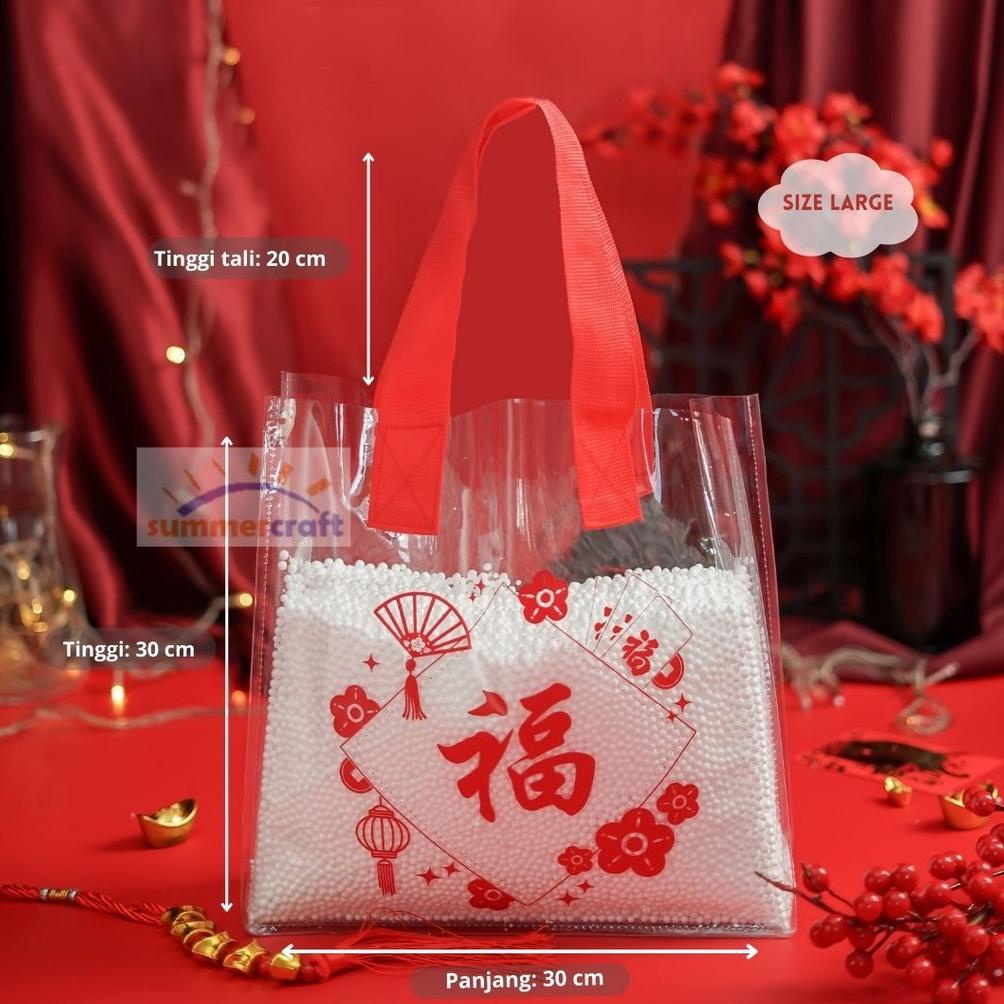 

Sale !! Tas Mika Hampers Imlek | Cny Hampers Bag | Bingkisan Souvenir Sincia | Goodie Bag Chinese New Year| Plastik Packaging Pvc Bening Terlaris