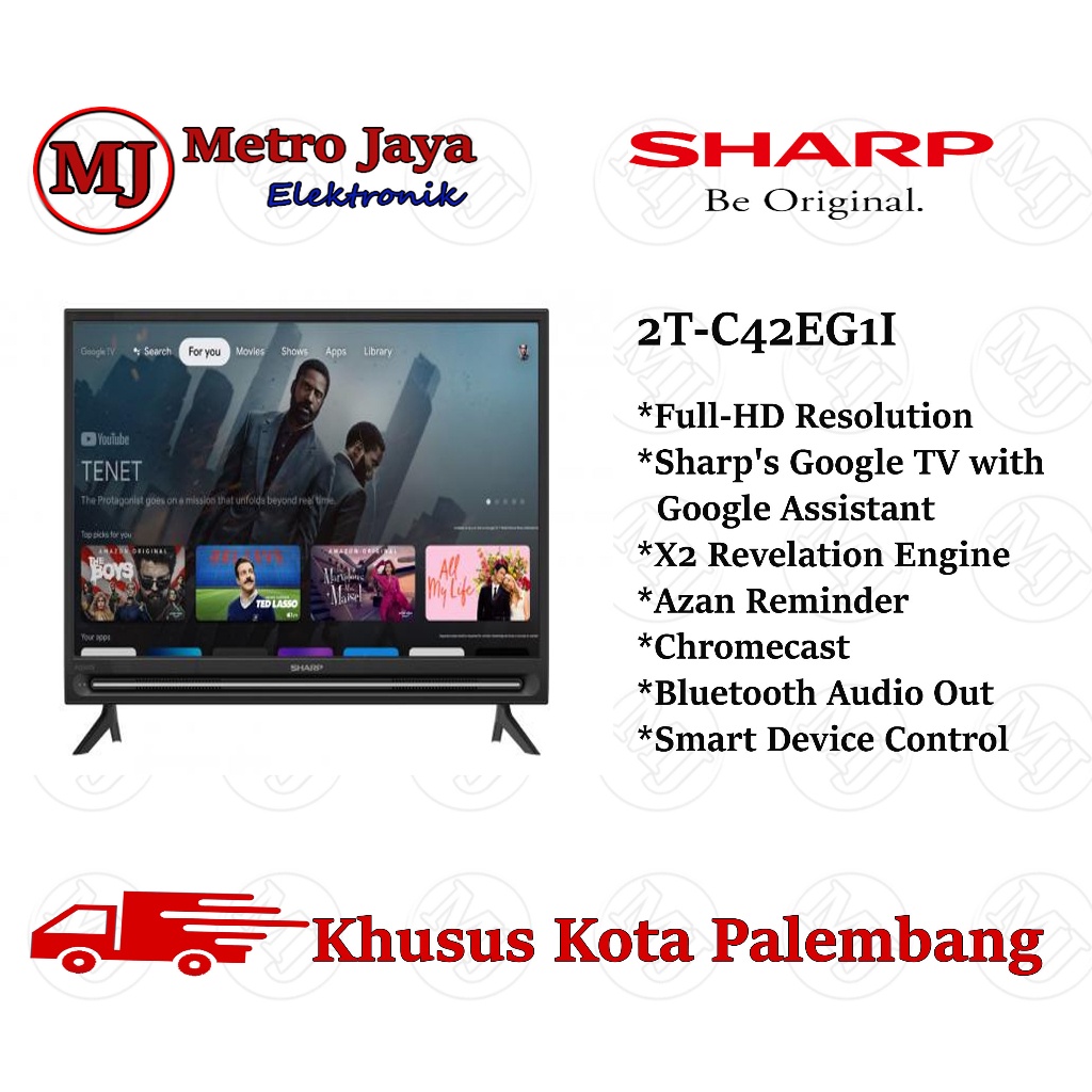 SHARP 42 Inch Google TV 2TC42EG1I AQUOS Full HD garansi 2T-C42EG1I