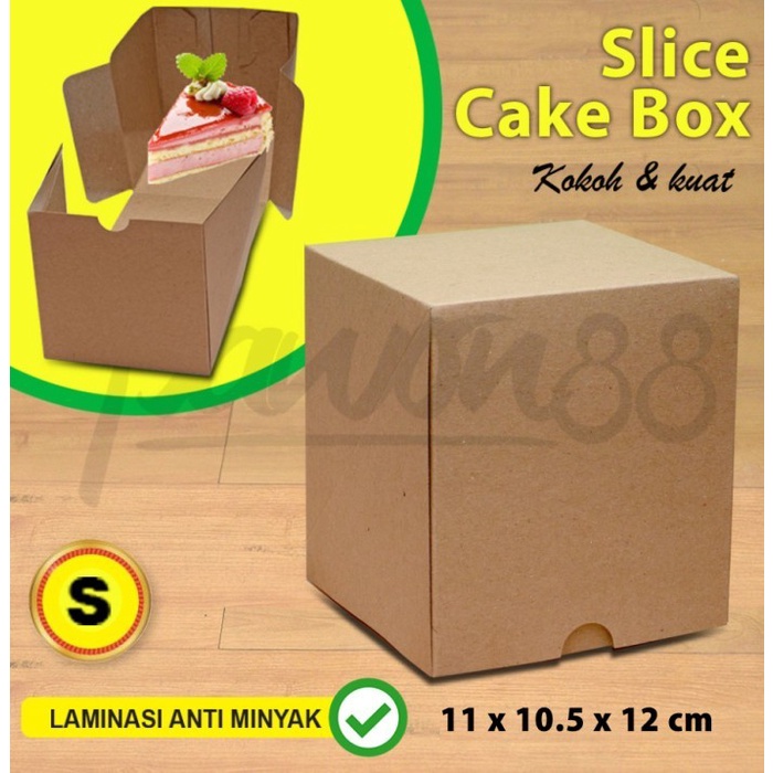 {Kotak} Kotak Box Dus Kue Cake Slice (S) Tart-Cupcakes-Brownies-Blackforest [Organizer]