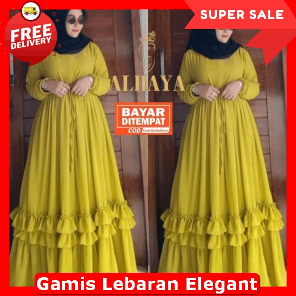 Gamis Ceruty Babydoll Premium Jumbo Bsju Lebaran Import Elegan Dress Lebaran 2024 Terbaru Bju Gamus 