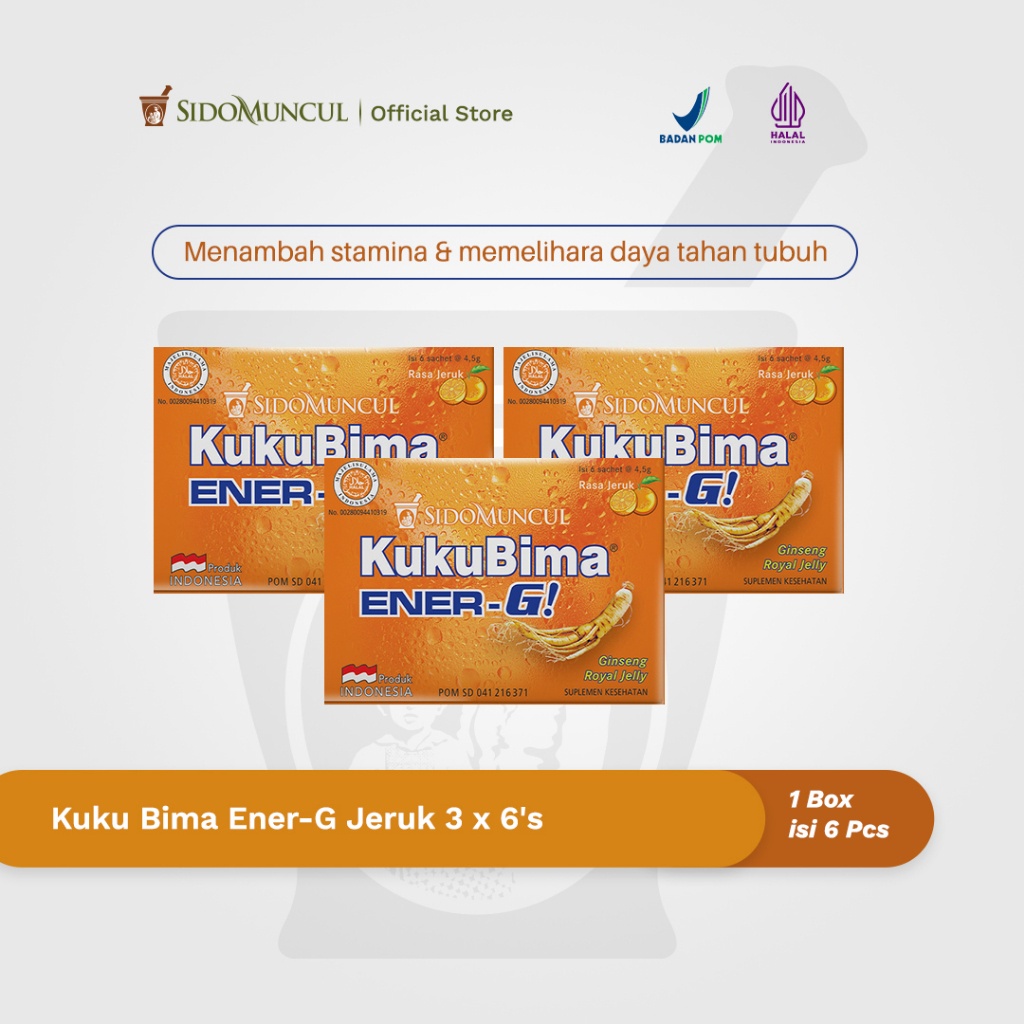 

Kuku Bima Ener-G Jeruk 3x6's - Minuman Berenergi Penambah Stamina