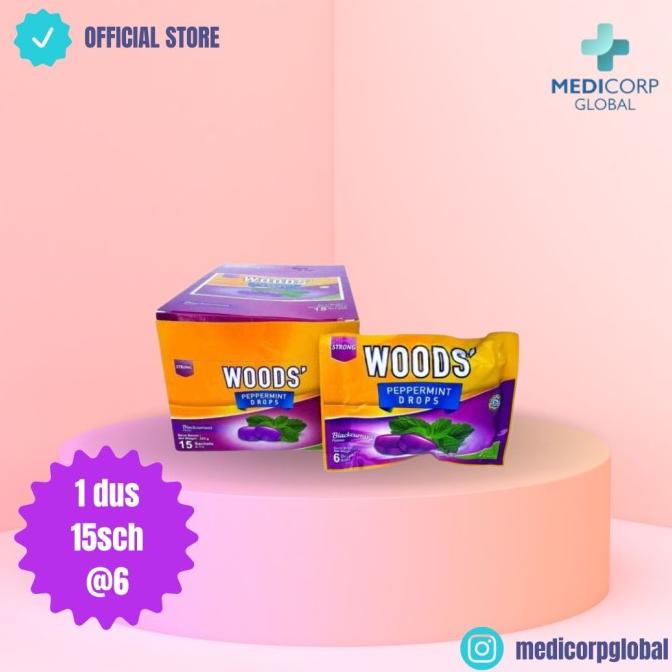 

Woods Lozenges Blackcurrant Permen Obat Batuk Pelega Tenggorokan 1 Box