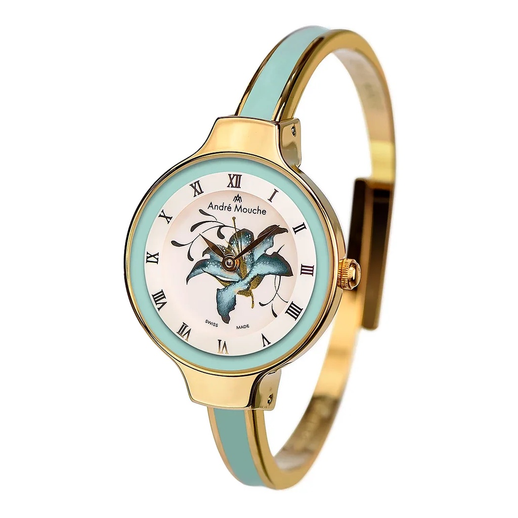 Jam Tangan Wanita Andre Mouche Gracia Gold Green