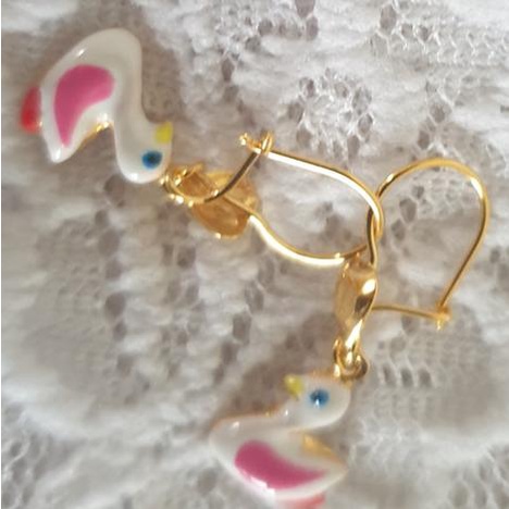 Anting Kait Anak Bebek Pink - 1/2 Gr Kualitas Premium