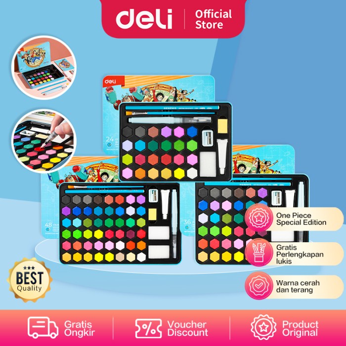 

DELI WATERCOLOR PAINTING / SET CAT AIR PADAT EDISI ONE PIECE CC16-XX ORIGINAL TERBARU