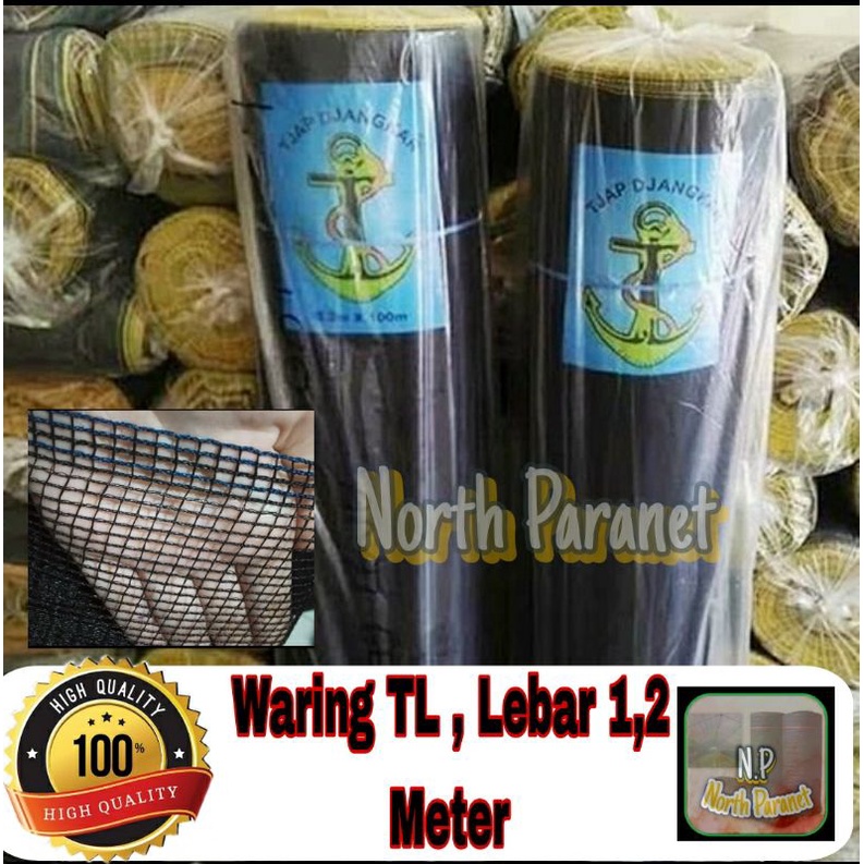 Waring TL Hitam/Jaring Waring/Jaring Ikan/Jaring tanaman, Lebar 1,2 Meter x panjang 100 Meter   ( 1 