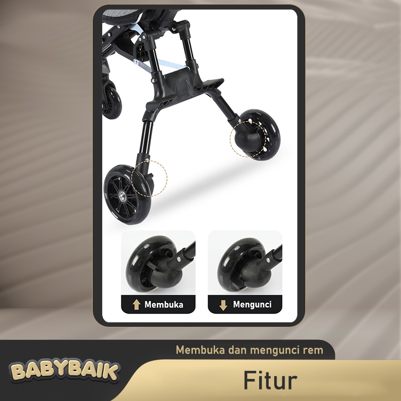 [BABY'S NEEDS] Stoller Bayi Murah Berkualitas bagus, Multifungsi Roda empat Bisa dilipat kereta
