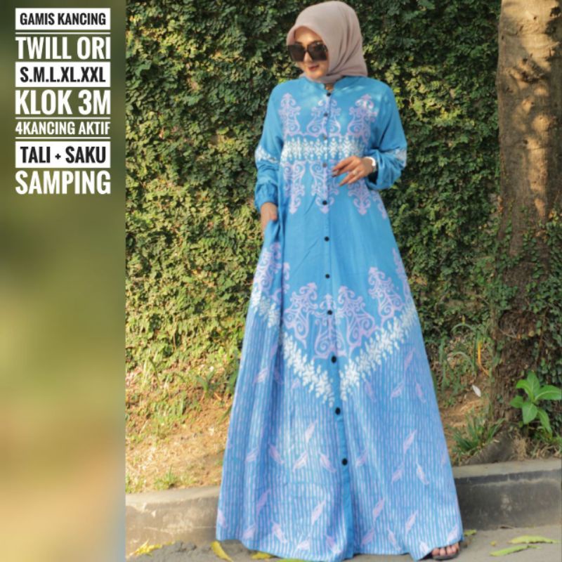 Gamis Kancing//Gamis twill terbaru