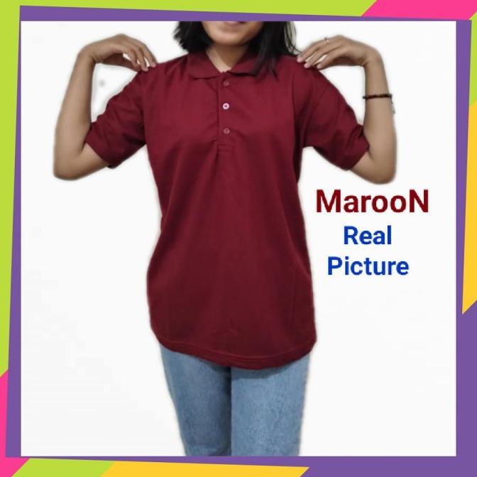 Kaos Kerah Wanita Polos Maroon /Polo Polos Wanita Merah Marun Winstar