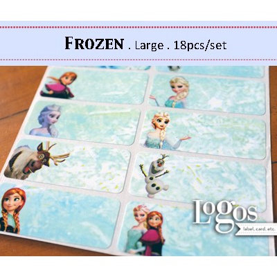 

TERLARIS Frozen Sticker Large (16pcs). Name Label. Stiker Elsa Anna Olaf