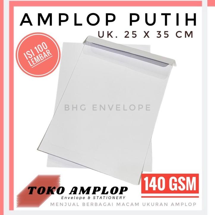 

Amplop Folio Putih Tebal 140Gr (25X35)