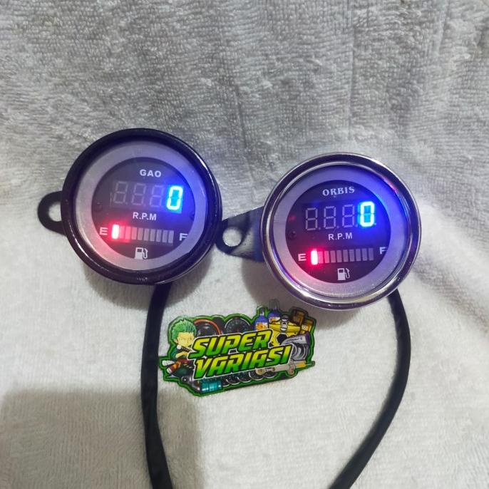 ASLI TACHOMETER RPM DIGITAL PLUS FUEL AMPERE BENSIN MOTOR MOBIL HEMAT