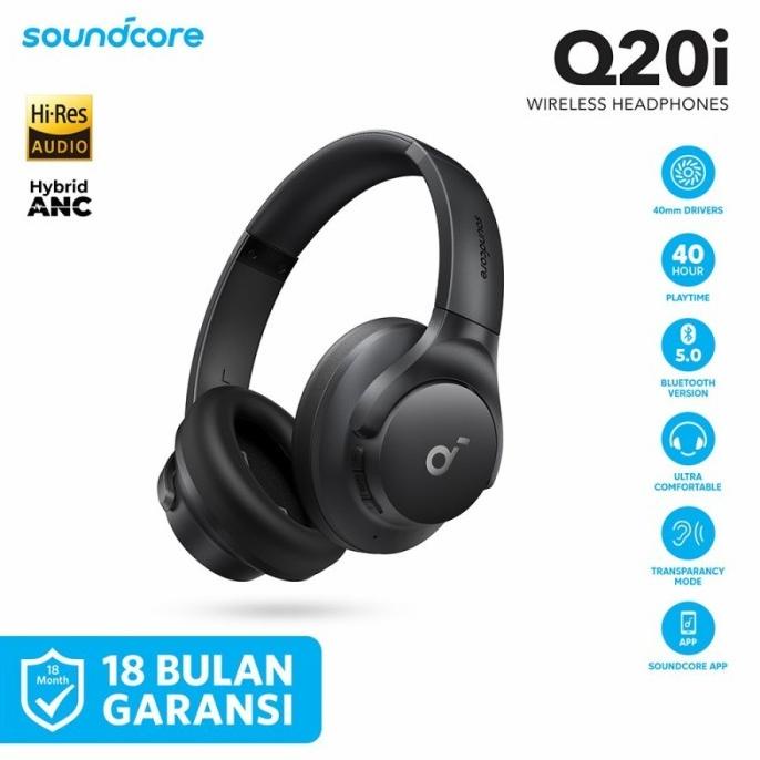 Anker Soundcore Q20i Hybrid ANC Headphone Bluetooth AUX A3004
