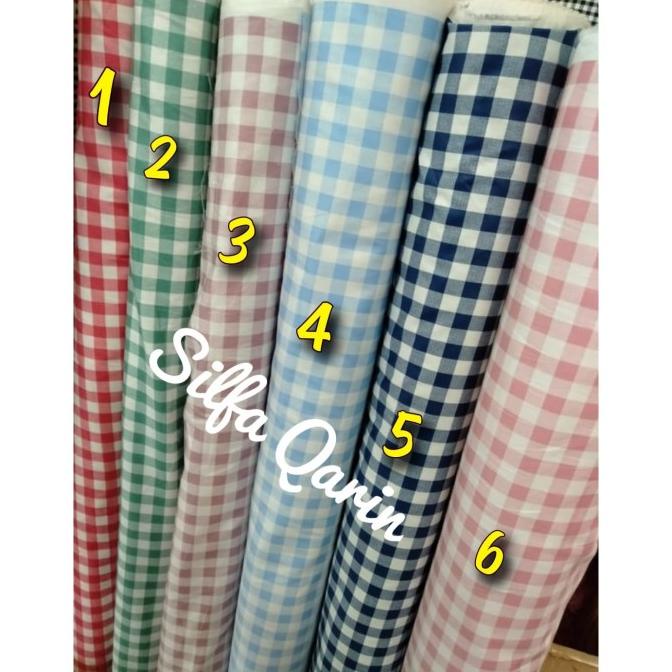 Hot Kain Katun Jepang Motif Kotak _ Kain Katun Kotak Jepang