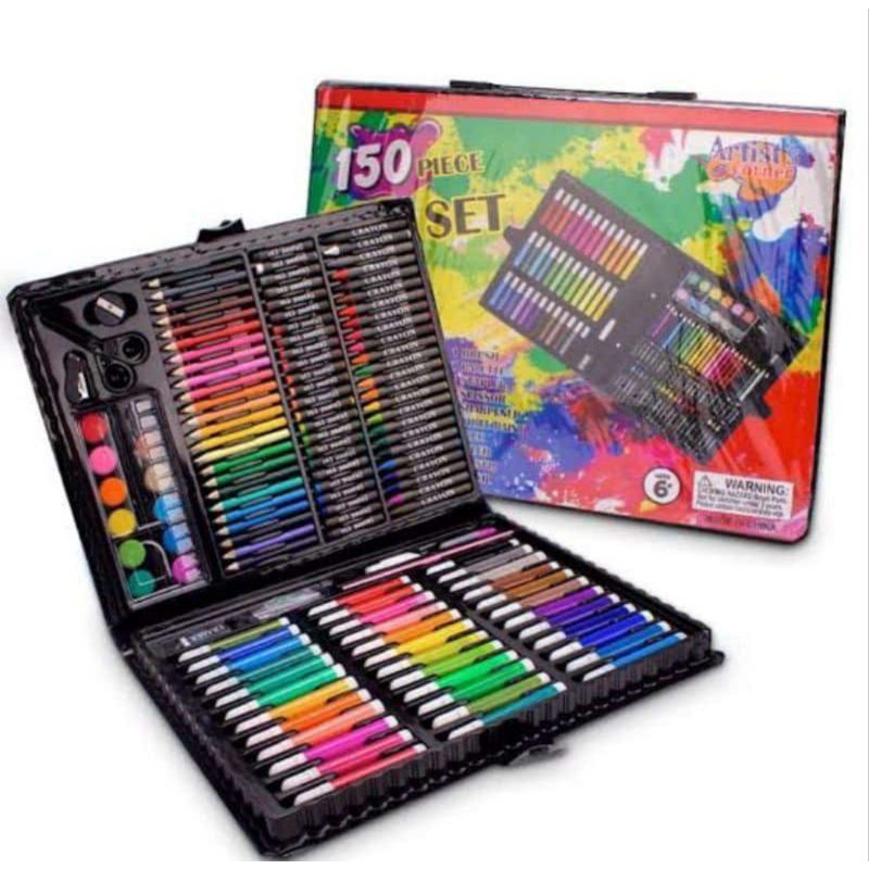 

Crayon set 150 pcs anak. Cat air dan pensil mewarnai untuk anak