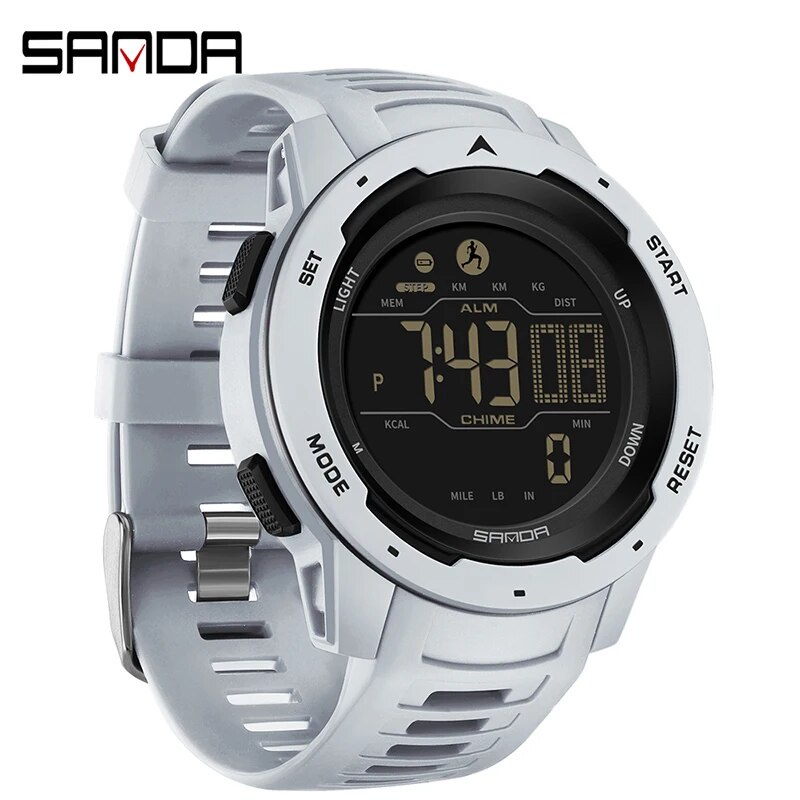 THE BEST SANDA Fashion Outdoor Sport Watch for Man Luxury Calorie Step Countdown Original Electronic