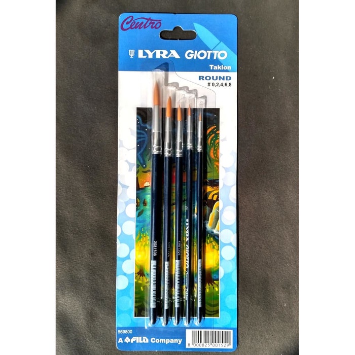 

LYRA GIOTTO ART BRUSH SET 5 TAKLON ROUND KUAS LUKIS CAT AIR AKRILIK ORIGINAL TERBARU