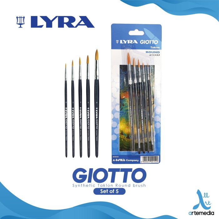 

KUAS LUKIS LYRA GIOTTO SET 5 ROUND SYNTHETIC TAKLON BRUSH ORIGINAL TERBARU