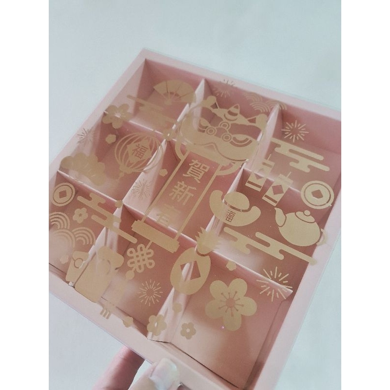 

5 pcs dus box fruitpie brownies motif imlek pink sekat 9 uk 7.3 cm