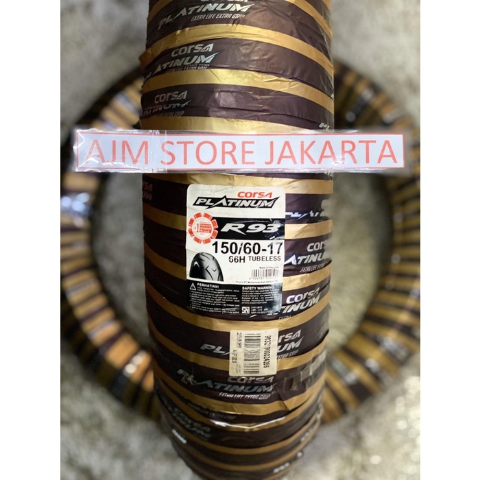 NEW CORSA PLATINUM R93 150/60-17 TUBELESS.. ORIGINAL TERBARU