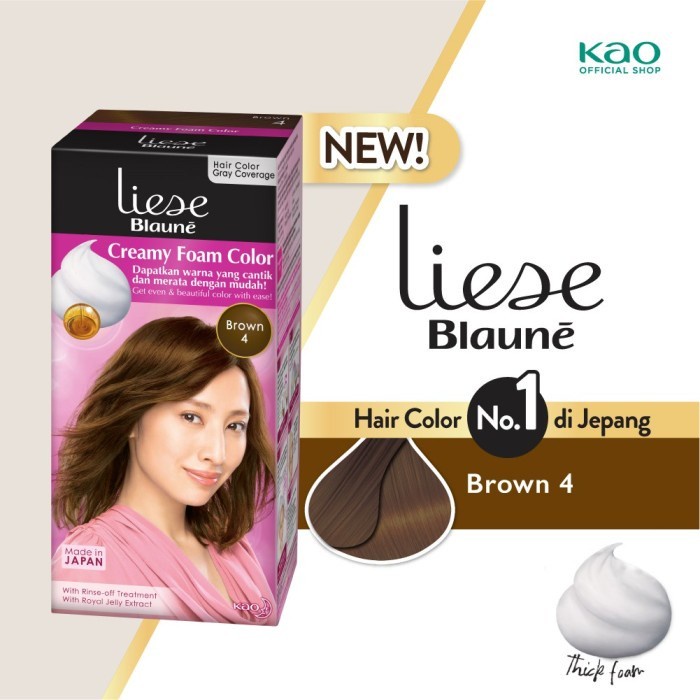 Promo Liese Blaune Creamy Foam Hair Color Brown 4