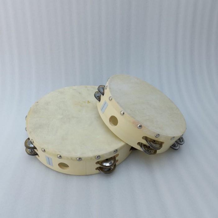 Bisa COD Tamborin 10 Inch Kulit Double Kecrekan Tambourine Tamborine Harrier