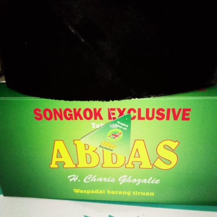 Kopiah Peci Songkok Abbas Hitam Polos Tahan Air