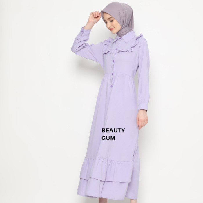 Setelan Gamis Ikatan Cinta Lilac/Gamis Muslim/Gamis Remaja Kekinian Ready