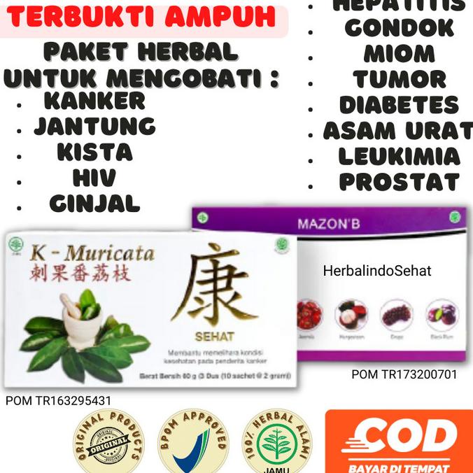 

Obat Herbal MAZON B dan K Muricata Original Asam Urat