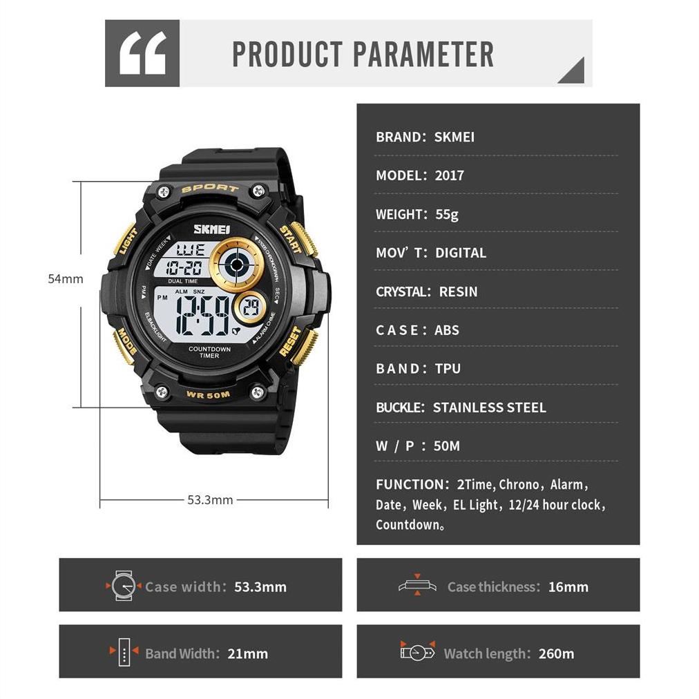 Keajaiban Toko Online Jam Tangan Digital SKMEI 2017 LED Water Resist Original ||