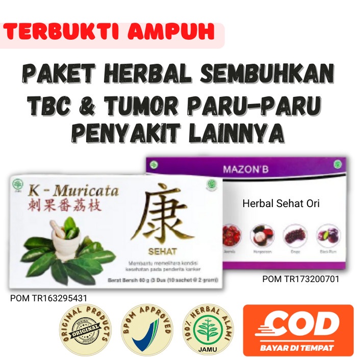 

Obat Herbal TBC Dan Penyakit Paru Paru Lainnya Mazon B dan K Muricata