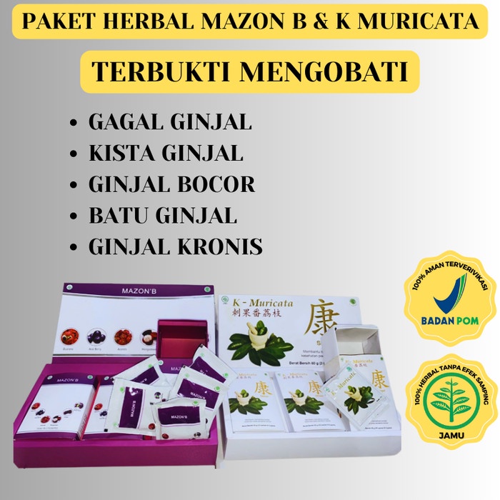 

Obat Herbal Batu Ginjal Gagal Ginjal Kista Ginjal Mazon B & K Muricata