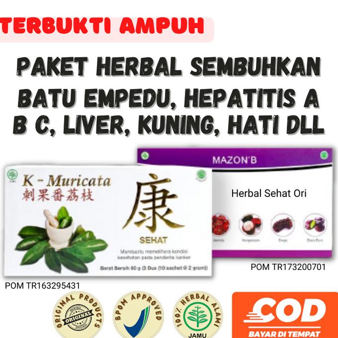 

Obat Herbal Batu Empedu, Hepatitis A B C, Liver Mazon B dan K Muricata