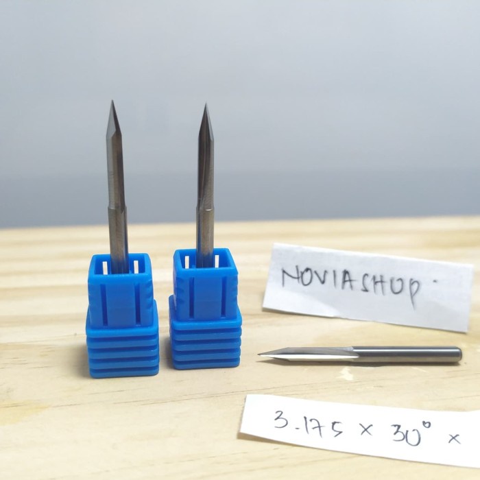 Ready oke] Mata Router CNC bentuk V Bit 2Flute grafir akrilik aluminium kuningan