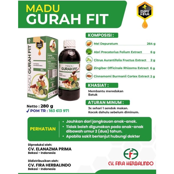 

madu gurah fit gurafit herbal flu batuk bronchitis sesak paru